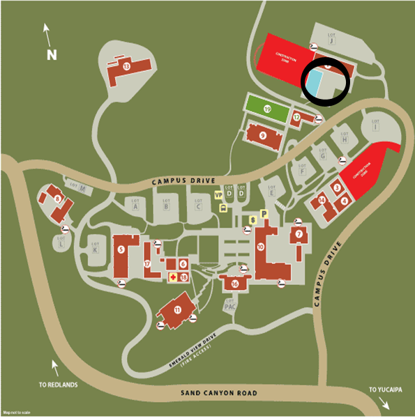  Map of Crafton Hills College with Pool circled